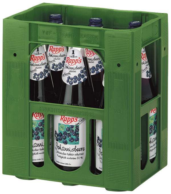 Rapps Johannisbeersaft schwarz  6 x 1,0 l (Glas)