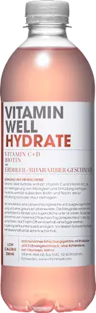 Vitamin Well Hydrate Erdbeer-Rhabarber 12 x 0,5 l (DPG)