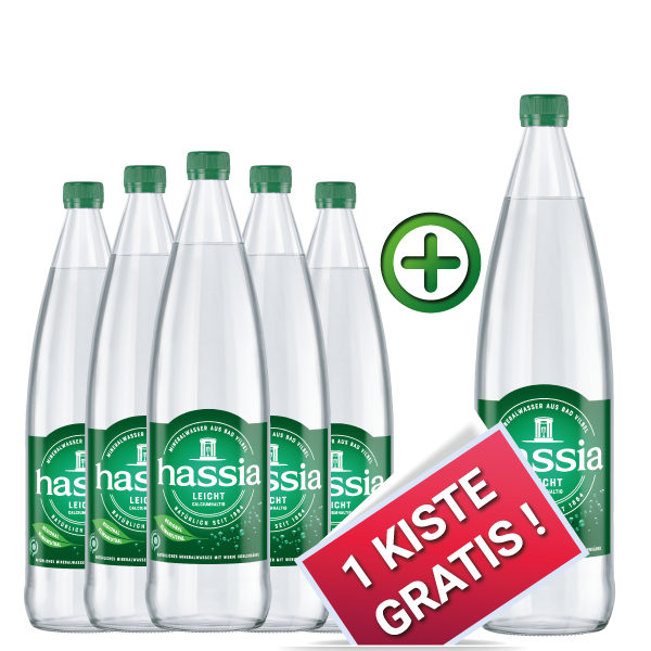 Hassia leicht  (6 Kisten zum Preis von 5) 6 x 12 x 0,75 (Glas)
