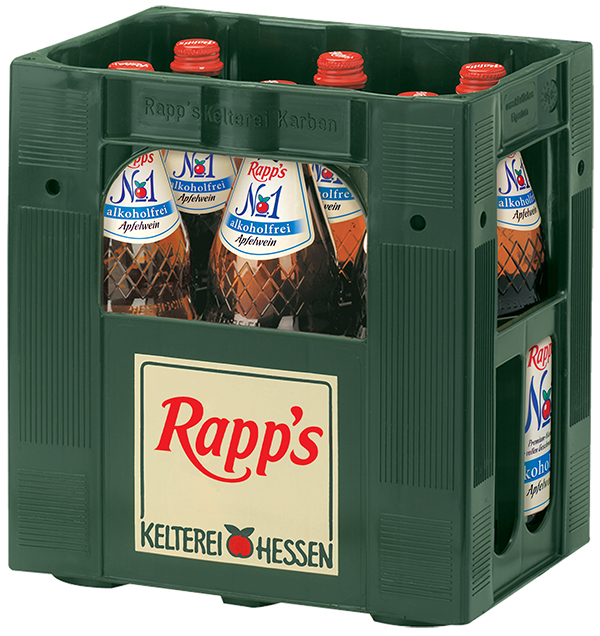 Rapps No.1 alkoholfreier Apfelwein  6 x 1,0 l (Glas)