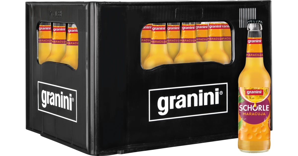 Granini Fruchtschorle Maracuja naturtrüb 24 x 0,33 l (Glas)