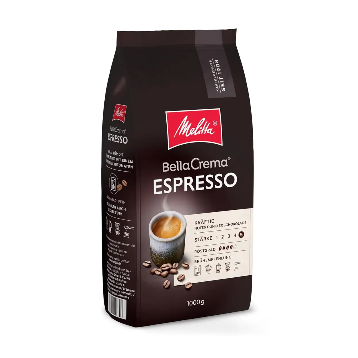 Melitta BellaCrema Espresso ganze Bohnen  1,0 kg Pkg