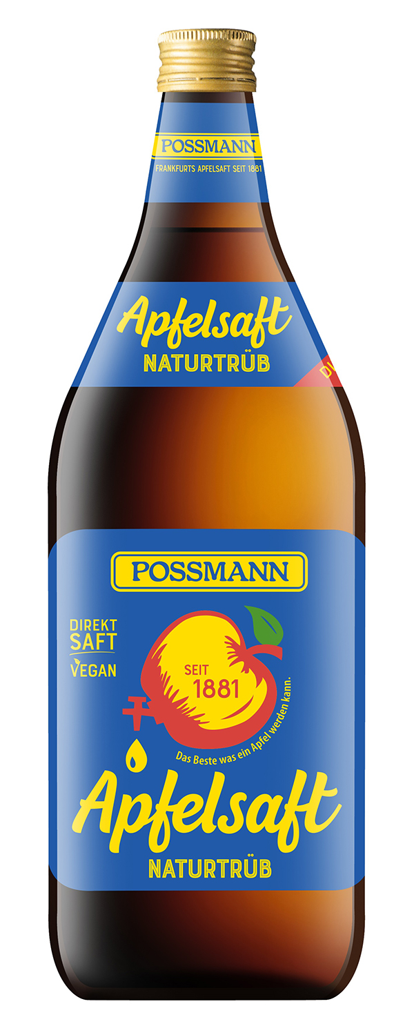 Possmann Apfelsaft Naturtrüb  6 x 1,0 l (Glas)