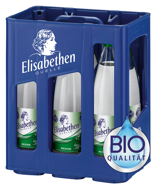 Elisabethen Quelle Medium Bio Mineralwasser  6 x 1,0 l (Glas)