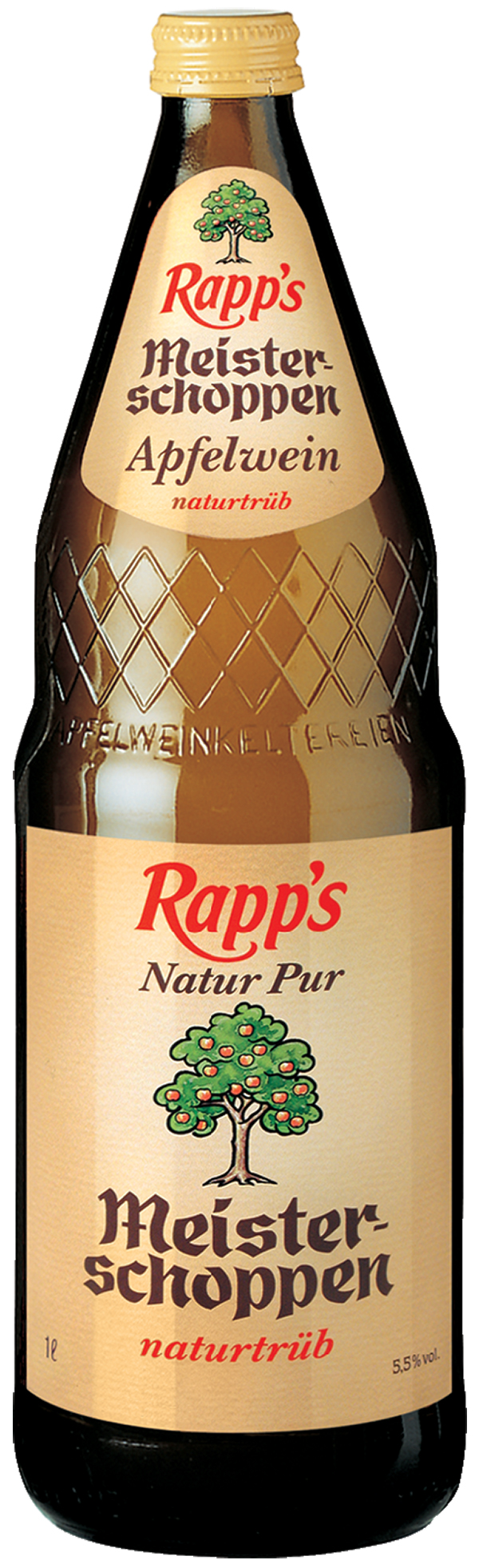 Rapps Meisterschoppen Apfelwein trüb  6 x 1,0 l (Glas)