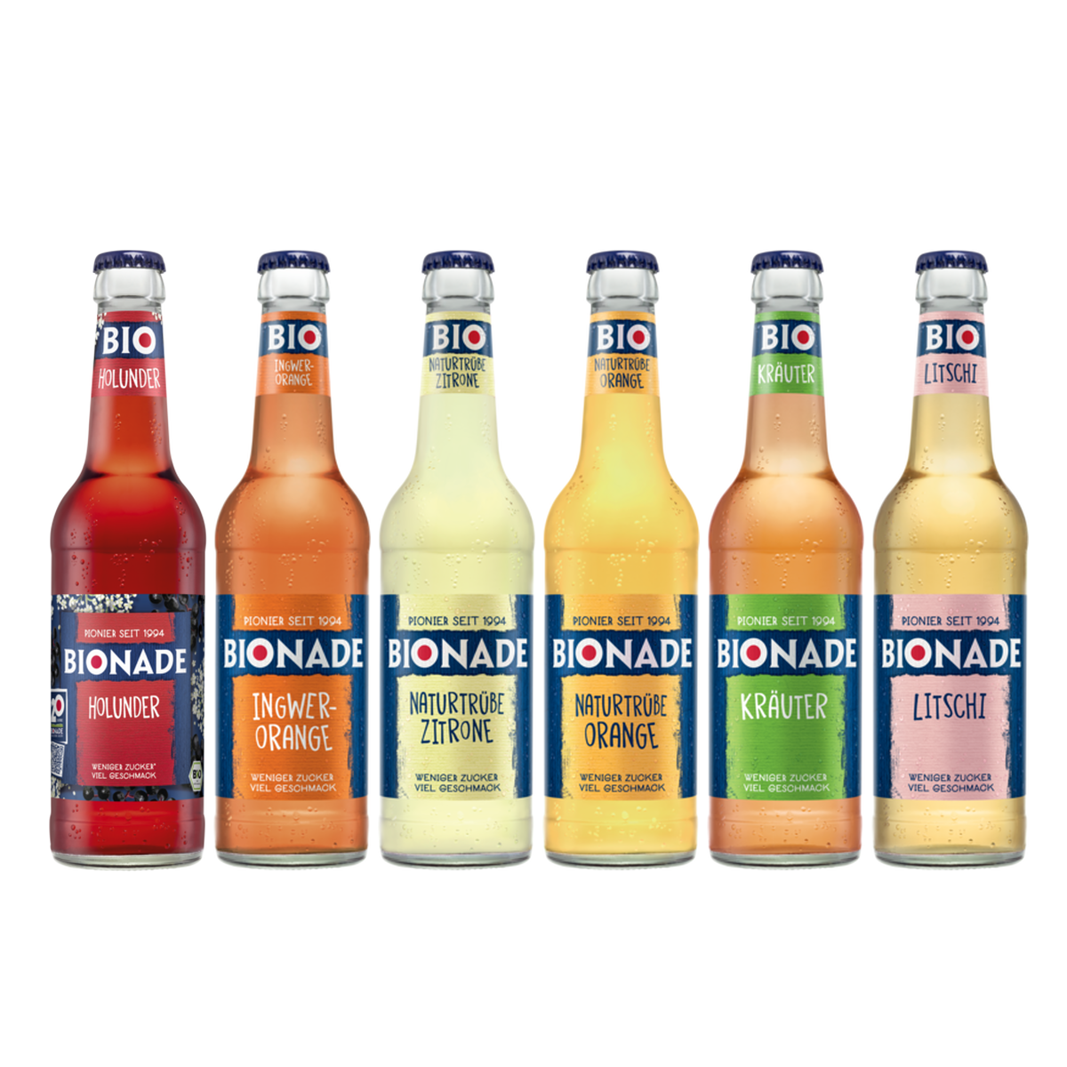 BIONADE 6 Sorten Mix 24 x 0,33 l (Glas)