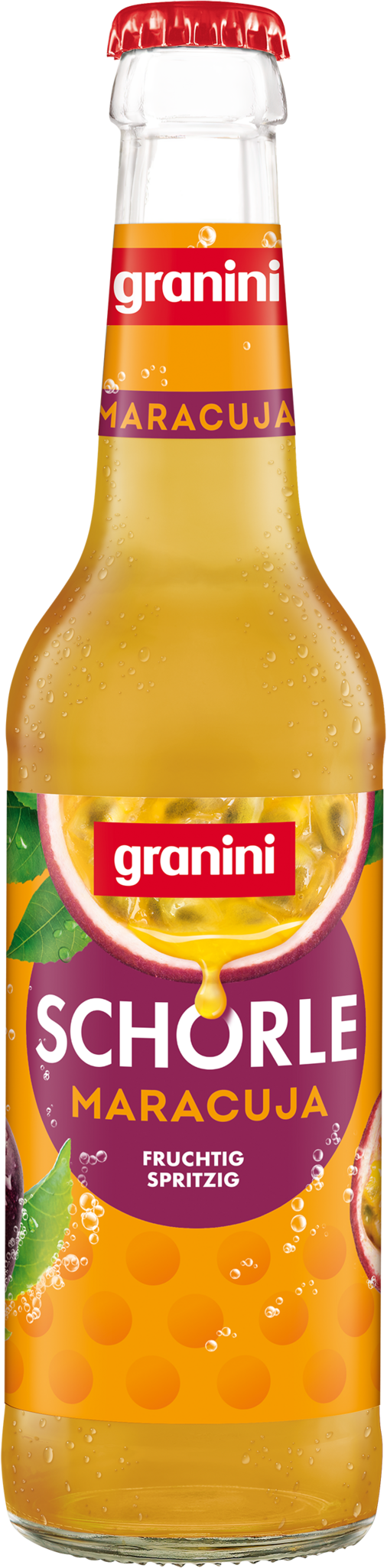 Granini Fruchtschorle Maracuja naturtrüb 24 x 0,33 l (Glas)