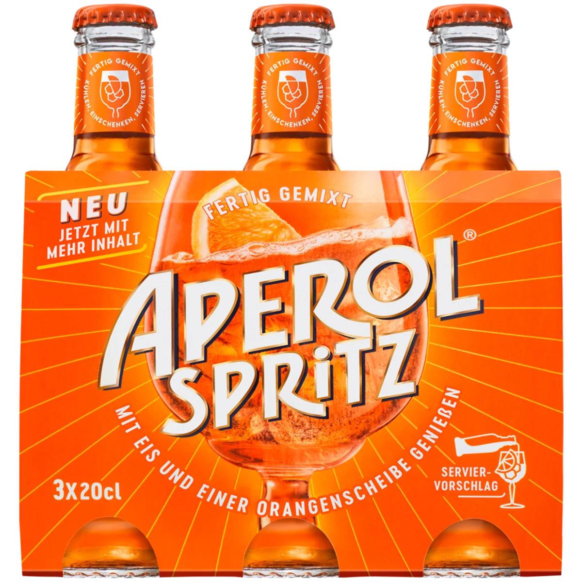 Aperol Spritz fertig gemixt 10,5 % vol. 24 x 0,2 Glas