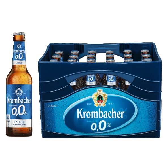 Krombacher 0,0 alkoholfrei 24 x 0,33 l (Glas)