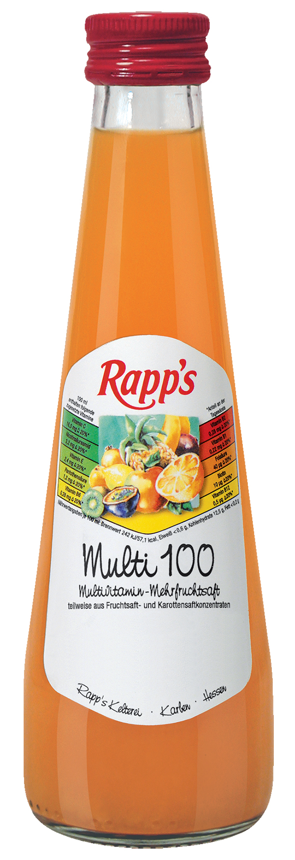 Rapps Multi Vitaminsaft 24 x 0,2 l (Glas)