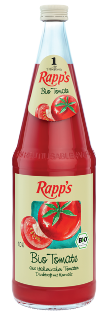 Rapps Bio Tomate Direktsaft  6 x 1,0 l (Glas)