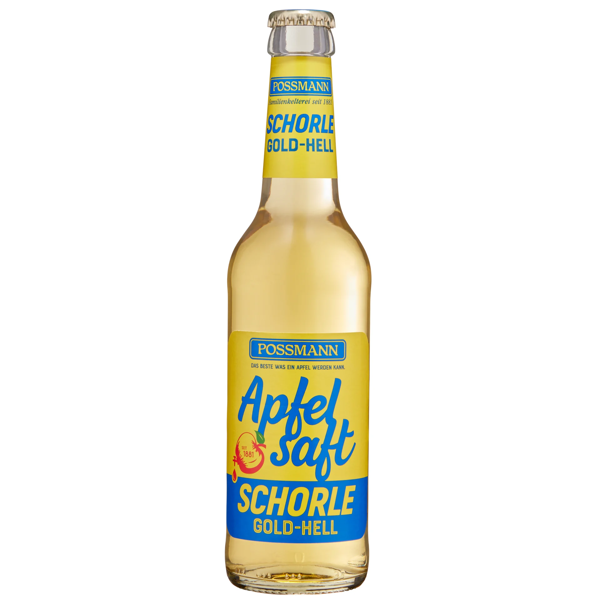 Possmann Apfelsaft-Schorle gold-hell 24 x 0,33 l (Glas)