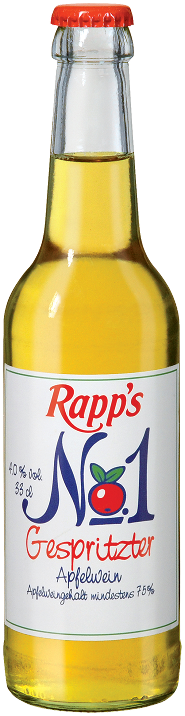 Rapps No1 gespritzter Apfelwein 24 x 0,33 l (Glas)